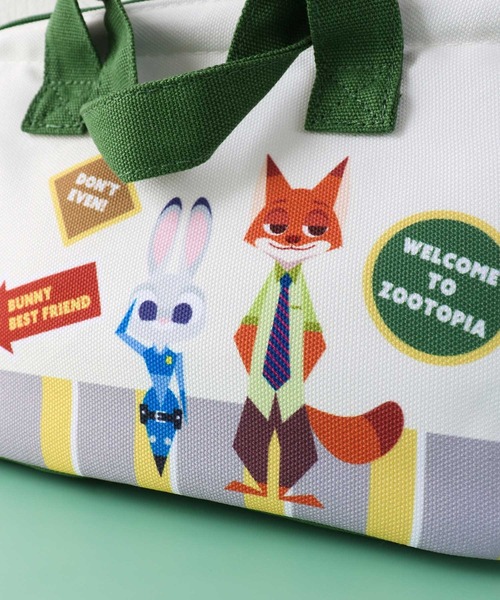 Disney(ディズニー)の「〈DISNEY/ディズニー〉ズートピア ワッペン がま口型ランチバッグ KGAF1(エコバッグ/サブバッグ・レディース・ホワイト×グリーン・ONE SIZE)」の9枚目の写真