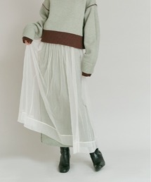 【W:Huku / ブライトシフォン】ロング スカート / Bright Chiffon Long Skirt
