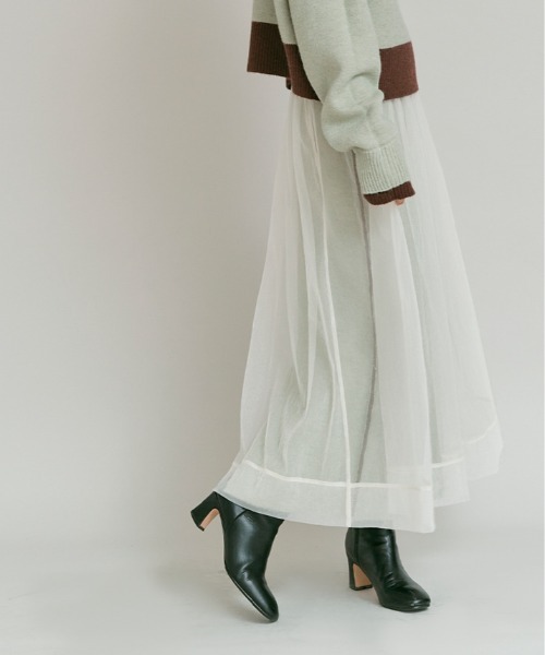 W:Huku(フーク)の「【W:Huku / ブライトシフォン】ロング スカート / Bright Chiffon Long Skirt(スカート・レディース・アイボリー・FREE)」の5枚目の写真