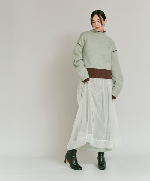 W:Huku(フーク)の「【W:Huku / ブライトシフォン】ロング スカート / Bright Chiffon Long Skirt(スカート・レディース・アイボリー・FREE)」の6枚目の写真