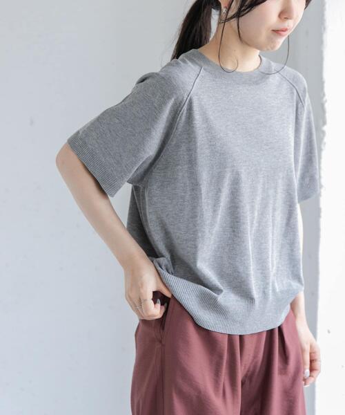 FORK&SPOON（フォークアンドスプーン）の「FORK&SPOON　ラグランスリーブニットTシャツ（ニット/セーター・レディース・ブラック/ブルー/グレー・1）」の3枚目の写真