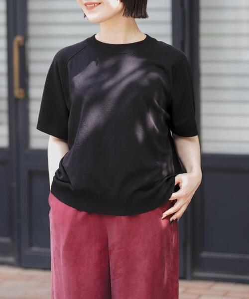 FORK&SPOON（フォークアンドスプーン）の「FORK&SPOON　ラグランスリーブニットTシャツ（ニット/セーター・レディース・ブラック/ブルー/グレー・1）」の2枚目の写真