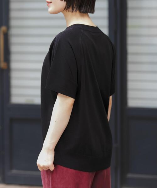 FORK&SPOON（フォークアンドスプーン）の「FORK&SPOON　ラグランスリーブニットTシャツ（ニット/セーター・レディース・ブラック/ブルー/グレー・1）」の4枚目の写真