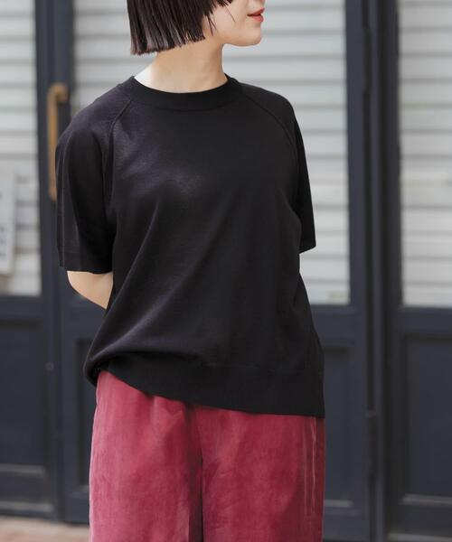 FORK&SPOON（フォークアンドスプーン）の「FORK&SPOON　ラグランスリーブニットTシャツ（ニット/セーター・レディース・ブラック/ブルー/グレー・1）」の7枚目の写真