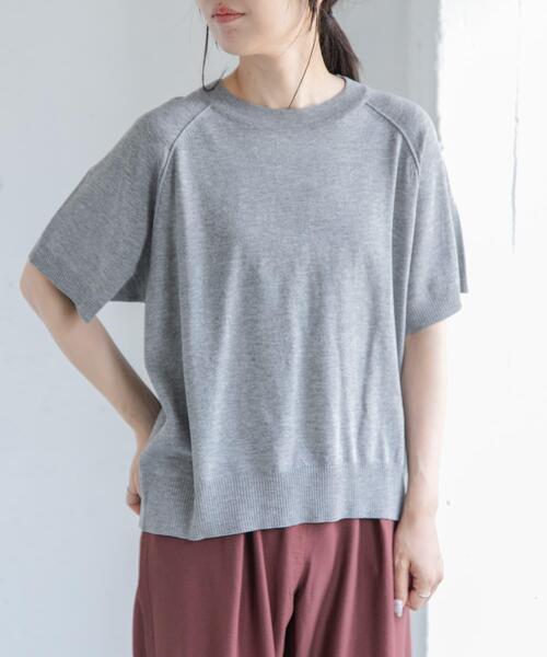 FORK&SPOON（フォークアンドスプーン）の「FORK&SPOON　ラグランスリーブニットTシャツ（ニット/セーター・レディース・ブラック/ブルー/グレー・1）」の12枚目の写真