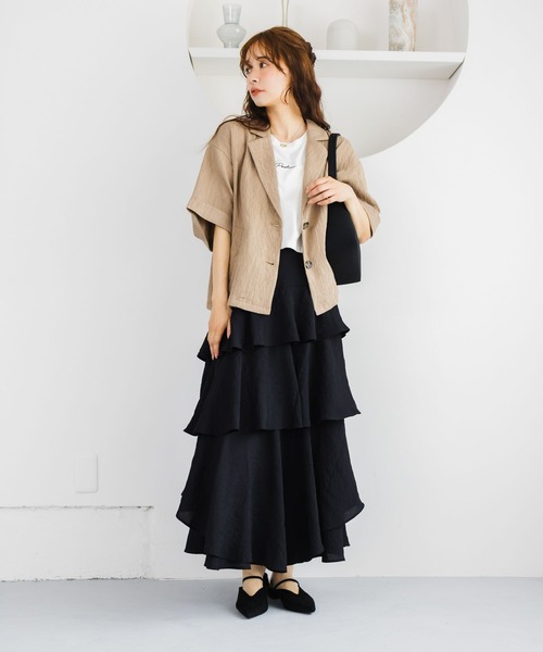mysty woman（ミスティウーマン）の「【接触冷感】アソートミニロゴT半袖　1046997（Tシャツ/カットソー・レディース・ブラック/チャコールグレー/オフホワイト・FREE）」の17枚目の写真