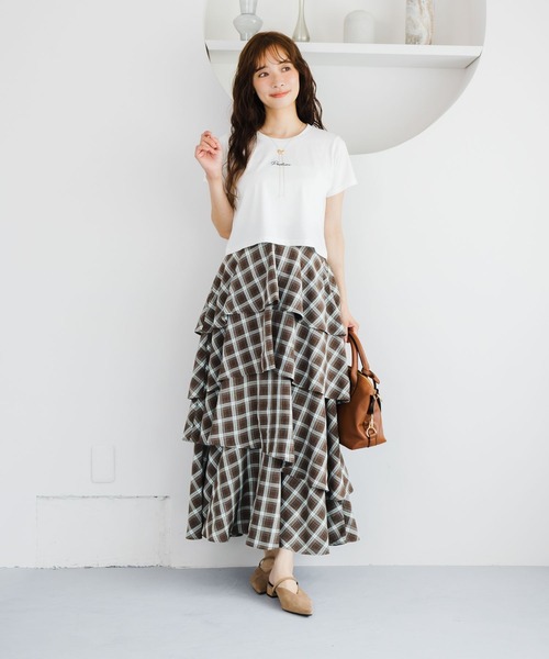 mysty woman（ミスティウーマン）の「【接触冷感】アソートミニロゴT半袖　1046997（Tシャツ/カットソー・レディース・ブラック/チャコールグレー/オフホワイト・FREE）」の18枚目の写真