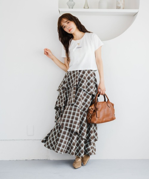 mysty woman（ミスティウーマン）の「【接触冷感】アソートミニロゴT半袖　1046997（Tシャツ/カットソー・レディース・ブラック/チャコールグレー/オフホワイト・FREE）」の22枚目の写真