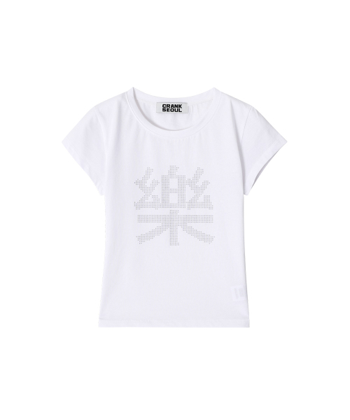 CRANK(クランク)の「ラックピクセルスリムトップ_ホワイト(Tシャツ/カットソー・レディース・その他・FREE)」の2枚目の写真