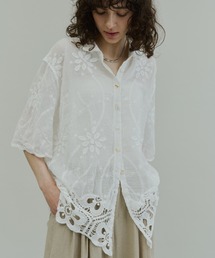 Half Sleeve Scallop Lace Shirt / ハーフスリーブスカラップレースシャツ