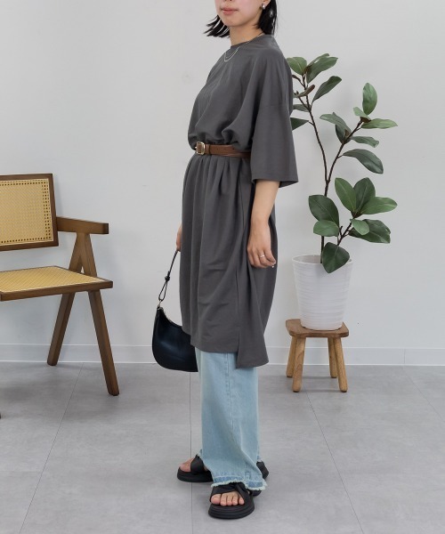 RCD(アールシーディー)の「接触冷感ピケドロップショルダーワンピース(ワンピース・レディース・ブラック/チャコール/ブルー/グリーン・L/M)」の12枚目の写真