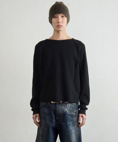 NVRFRGT(ネヴァーフォーゲット)の「WAFFLE THERMAL LONG SLEEVE T-SHIRT(Tシャツ/カットソー・メンズ・ブラック/ホワイト/グレー・2/1/3)」の1枚目の写真