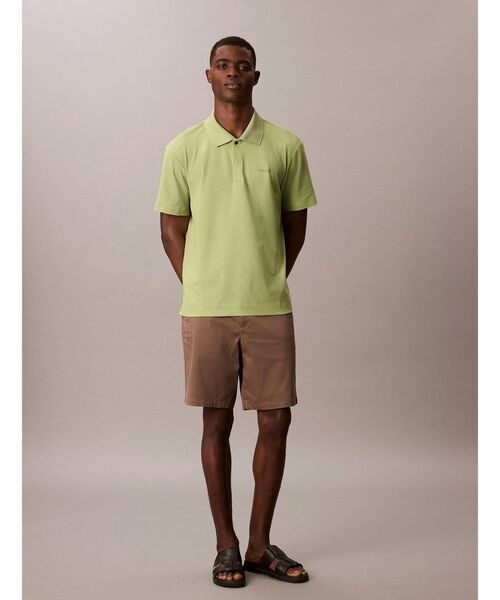 Calvin Klein(カルバン・クライン)の「ポロシャツ - ピケスナップボタンポロシャツ(ポロシャツ・メンズ・ダークオリーブ・L/M)」の2枚目の写真