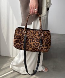 チャーム付フラップボストンバッグ