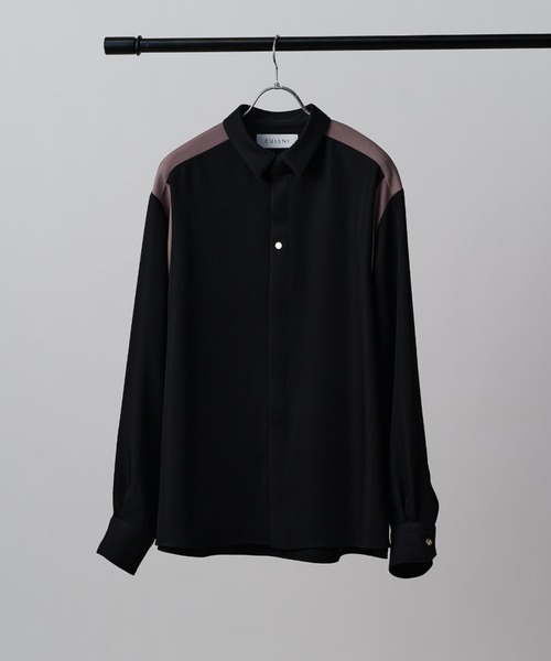 CULLNI(クルニ)の「【CULLNI exclusive for Lui's】パターン切替デザインシャツ(シャツ/ブラウス・メンズ・ブラック/モカ/アイボリー・1/2)」の2枚目の写真
