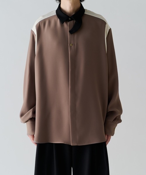 CULLNI(クルニ)の「【CULLNI exclusive for Lui's】パターン切替デザインシャツ(シャツ/ブラウス・メンズ・ブラック/モカ/アイボリー・1/2)」の17枚目の写真