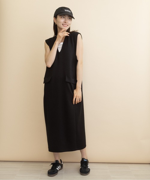 lodie(ロディ)の「カットジャージ・セミタイトワンピース(ワンピース・レディース・チャコールグレー/ブラック/モカ・FREE)」の2枚目の写真
