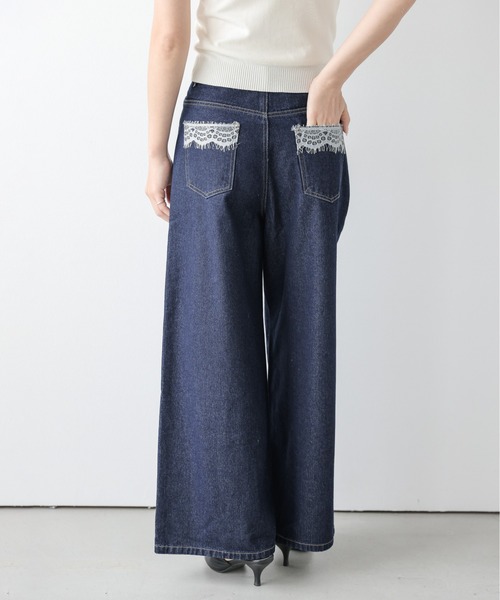 La-gemme(ラジェム)の「レースポケットアシンメトリーデニムパンツ(デニムパンツ・レディース・ネイビー/ブルー/ライトブルー・L/M)」の16枚目の写真