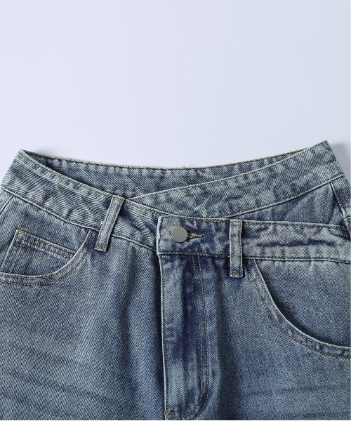 La-gemme(ラジェム)の「レースポケットアシンメトリーデニムパンツ(デニムパンツ・レディース・ネイビー/ブルー/ライトブルー・L/M)」の10枚目の写真