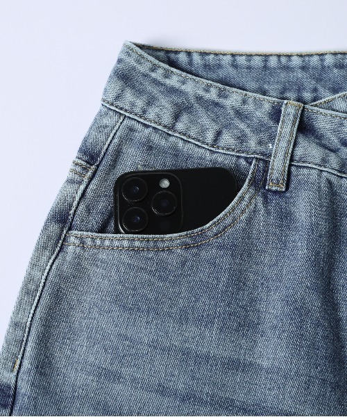 La-gemme(ラジェム)の「レースポケットアシンメトリーデニムパンツ(デニムパンツ・レディース・ネイビー/ブルー/ライトブルー・L/M)」の11枚目の写真