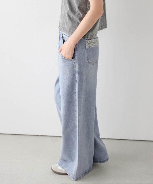La-gemme(ラジェム)の「レースポケットアシンメトリーデニムパンツ(デニムパンツ・レディース・ネイビー/ブルー/ライトブルー・L/M)」の21枚目の写真