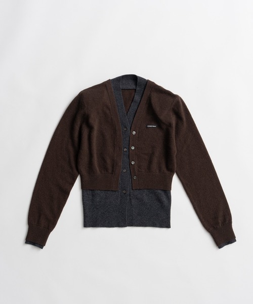 PRANK PROJECT(プランクプロジェクト)の「【2026Autumn Pre-Order】ヤクブレンドVネックレイヤードニットカーデ / Yak Blend V-Neck Layered Knit Cardigan(カーディガン/ボレロ・レディース・ブラウン/ブラック/チャコールグレー・FREE)」の13枚目の写真