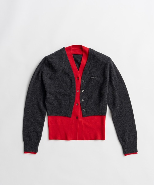 PRANK PROJECT(プランクプロジェクト)の「【2026Autumn Pre-Order】ヤクブレンドVネックレイヤードニットカーデ / Yak Blend V-Neck Layered Knit Cardigan(カーディガン/ボレロ・レディース・ブラウン/ブラック/チャコールグレー・FREE)」の14枚目の写真