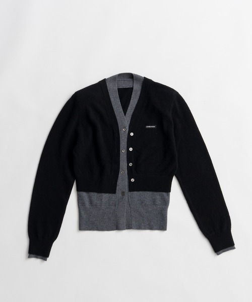 PRANK PROJECT(プランクプロジェクト)の「【2026Autumn Pre-Order】ヤクブレンドVネックレイヤードニットカーデ / Yak Blend V-Neck Layered Knit Cardigan(カーディガン/ボレロ・レディース・ブラウン/ブラック/チャコールグレー・FREE)」の15枚目の写真