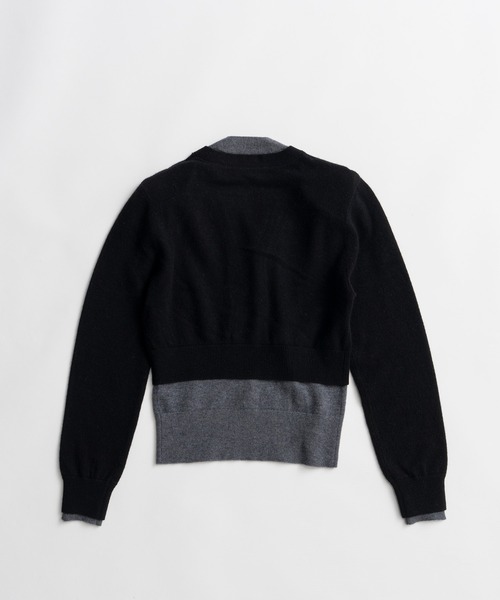 PRANK PROJECT(プランクプロジェクト)の「【2026Autumn Pre-Order】ヤクブレンドVネックレイヤードニットカーデ / Yak Blend V-Neck Layered Knit Cardigan(カーディガン/ボレロ・レディース・ブラウン/ブラック/チャコールグレー・FREE)」の17枚目の写真