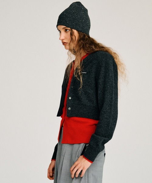 PRANK PROJECT(プランクプロジェクト)の「【2026Autumn Pre-Order】ヤクブレンドVネックレイヤードニットカーデ / Yak Blend V-Neck Layered Knit Cardigan(カーディガン/ボレロ・レディース・ブラウン/ブラック/チャコールグレー・FREE)」の10枚目の写真