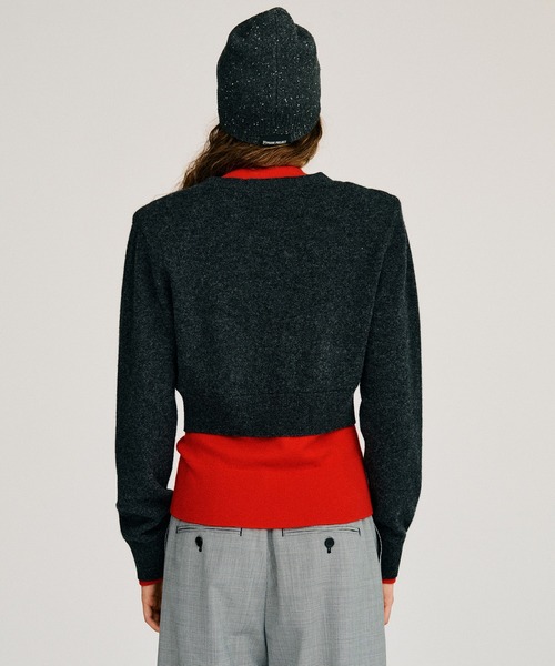 PRANK PROJECT(プランクプロジェクト)の「【2026Autumn Pre-Order】ヤクブレンドVネックレイヤードニットカーデ / Yak Blend V-Neck Layered Knit Cardigan(カーディガン/ボレロ・レディース・ブラウン/ブラック/チャコールグレー・FREE)」の11枚目の写真