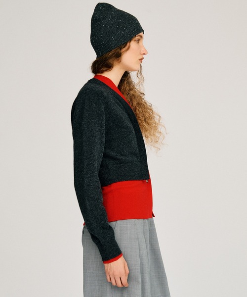 PRANK PROJECT(プランクプロジェクト)の「【2026Autumn Pre-Order】ヤクブレンドVネックレイヤードニットカーデ / Yak Blend V-Neck Layered Knit Cardigan(カーディガン/ボレロ・レディース・ブラウン/ブラック/チャコールグレー・FREE)」の12枚目の写真