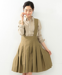 BEAMS BOY | BEAMS BOY / モールスキン サスペンダー プリーツ(スカート)