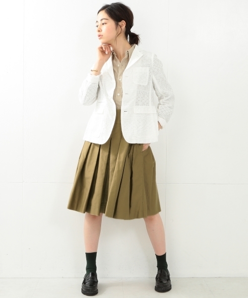 BEAMS BOY（ビームスボーイ）の「BEAMS BOY / モールスキン サスペンダー プリーツ（スカート・レディース・ブラック/ベージュ・ONE SIZE）」の17枚目の写真