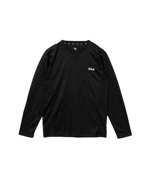 FILA(フィラ)の「DRY LONG SLEEVE TEE / ドライ ナガソデティーシャツ(Tシャツ/カットソー・メンズ・ライトブルー/ネイビー/ブラック・M/L/XL)」の1枚目の写真