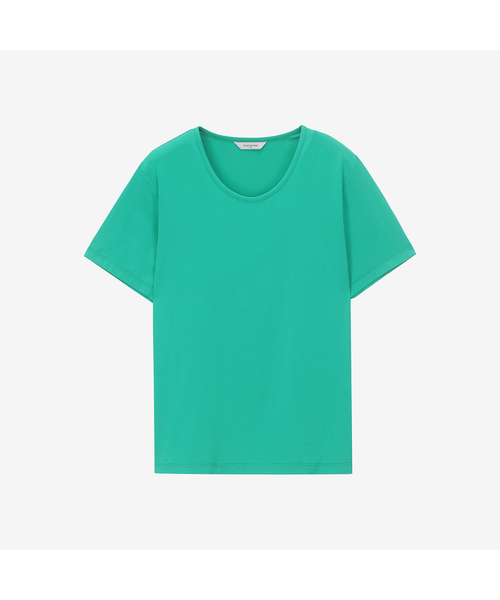 MIND BRIDGE WOMEN（マインドブリッジウーマン）の「[W]ベーシック半袖Tシャツ - 3カラー MYTS3202（Tシャツ/カットソー・レディース・ブラウン/グレー/グリーン・55/66）」の3枚目の写真