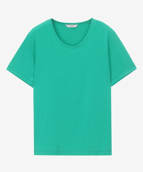 MIND BRIDGE WOMEN（マインドブリッジウーマン）の「[W]ベーシック半袖Tシャツ - 3カラー MYTS3202（Tシャツ/カットソー・レディース・ブラウン/グレー/グリーン・55/66）」の6枚目の写真
