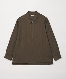 <Steven Alan> ドレープ ピーチストライプ ジップ プルオーバー