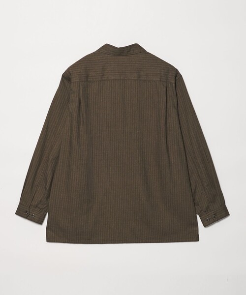 Steven Alan(スティーブンアラン)の「<Steven Alan> ドレープ ピーチストライプ ジップ プルオーバー(シャツ/ブラウス・メンズ・ダークグレー/ダークブラウン・XL/L/M/S)」の3枚目の写真