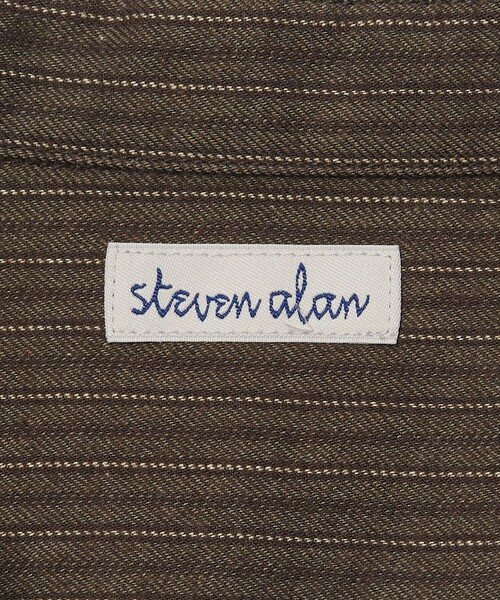 Steven Alan(スティーブンアラン)の「<Steven Alan> ドレープ ピーチストライプ ジップ プルオーバー(シャツ/ブラウス・メンズ・ダークグレー/ダークブラウン・XL/L/M/S)」の8枚目の写真