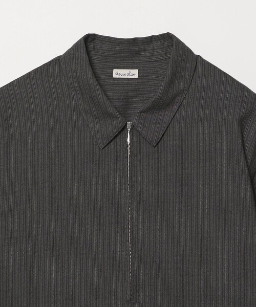 Steven Alan(スティーブンアラン)の「<Steven Alan> ドレープ ピーチストライプ ジップ プルオーバー(シャツ/ブラウス・メンズ・ダークグレー/ダークブラウン・XL/L/M/S)」の9枚目の写真