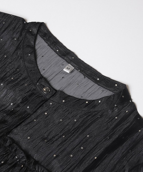 coca(coca)(コカ)の「箔ドットシアーフレアブラウス(シャツ/ブラウス・レディース・ブラック・M/S/L)」の10枚目の写真