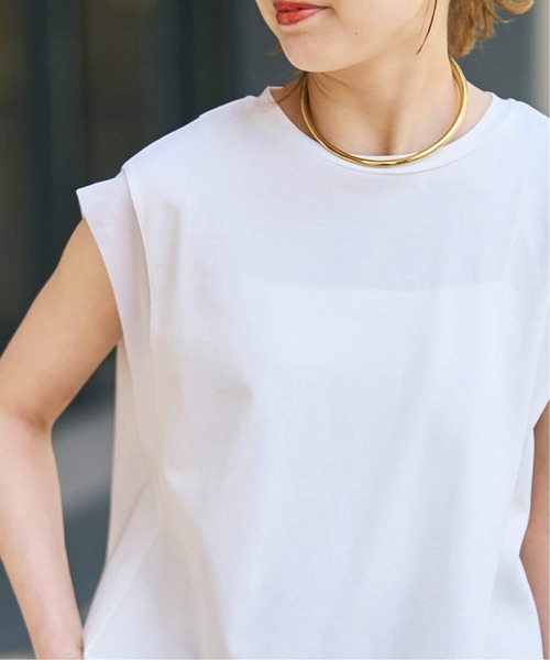 Spick & Span(スピックアンドスパン)の「《追加》オーガンジーコンビルーズプルオーバー(Tシャツ/カットソー・レディース・ホワイト系その他/ブラック・FREE)」の2枚目の写真