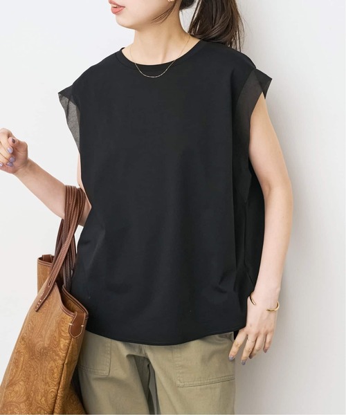Spick & Span(スピックアンドスパン)の「《追加》オーガンジーコンビルーズプルオーバー(Tシャツ/カットソー・レディース・ホワイト系その他/ブラック・FREE)」の16枚目の写真