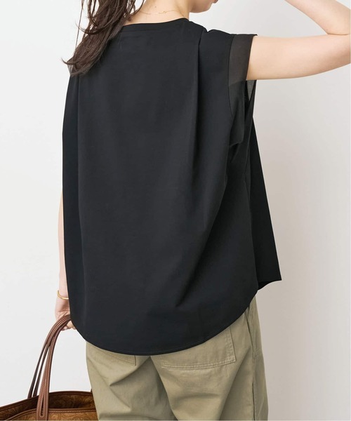 Spick & Span(スピックアンドスパン)の「《追加》オーガンジーコンビルーズプルオーバー(Tシャツ/カットソー・レディース・ホワイト系その他/ブラック・FREE)」の19枚目の写真