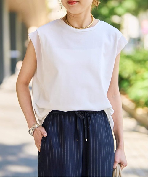 Spick & Span(スピックアンドスパン)の「《追加》オーガンジーコンビルーズプルオーバー(Tシャツ/カットソー・レディース・ホワイト系その他/ブラック・FREE)」の3枚目の写真