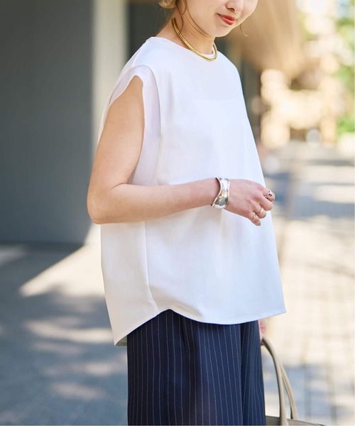 Spick & Span(スピックアンドスパン)の「《追加》オーガンジーコンビルーズプルオーバー(Tシャツ/カットソー・レディース・ホワイト系その他/ブラック・FREE)」の5枚目の写真