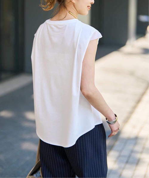 Spick & Span(スピックアンドスパン)の「《追加》オーガンジーコンビルーズプルオーバー(Tシャツ/カットソー・レディース・ホワイト系その他/ブラック・FREE)」の6枚目の写真
