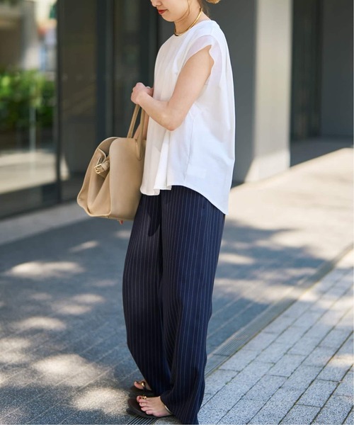 Spick & Span(スピックアンドスパン)の「《追加》オーガンジーコンビルーズプルオーバー(Tシャツ/カットソー・レディース・ホワイト系その他/ブラック・FREE)」の8枚目の写真