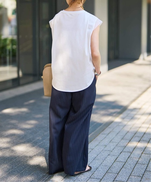 Spick & Span(スピックアンドスパン)の「《追加》オーガンジーコンビルーズプルオーバー(Tシャツ/カットソー・レディース・ホワイト系その他/ブラック・FREE)」の9枚目の写真